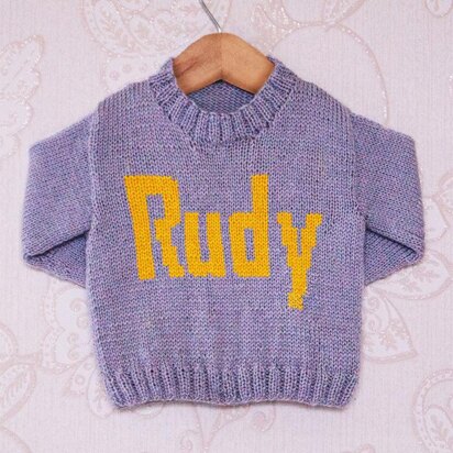 Intarsia - Rudy Moniker Chart - Childrens Sweater