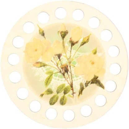 RTO Yarn Holder - Round Printed Cream Roses