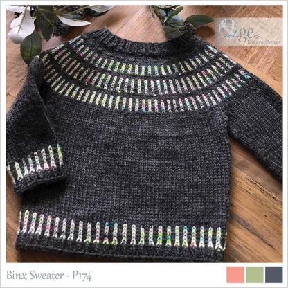 OGE Knitwear Designs P174 Binx Sweater PDF