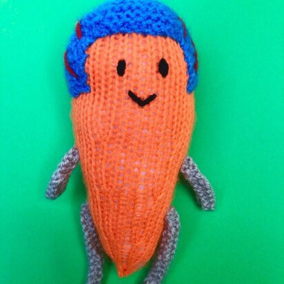 Pilot Kevin the Carrot chocolate orange cover - knitting pattern