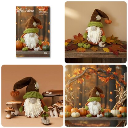 Pumpkin Gardner Gnome Crochet Pattern - 507