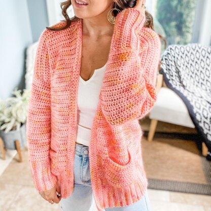 Fuzzy Peach Cardigan Crochet pattern by MJsOffTheHook LoveCrafts