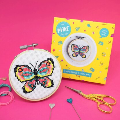 The Make Arcade Mini Cross Stitch - Butterfly - 4in