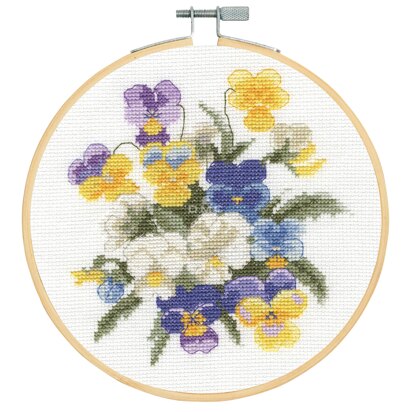 DMC Violets Cross Stitch Kit - 18cm Diameter