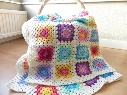 Colourful Granny Square Blanket