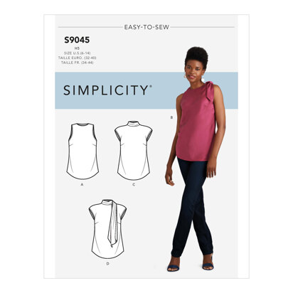 Simplicity Misses' Tops With Optional Neck Ties S9045 - Sewing Pattern