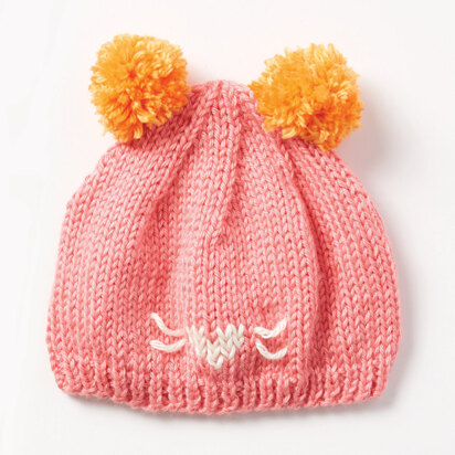 Cute As A Kitten Hat in Caron Simply Soft and Simply Soft Brites - Downloadable PDF