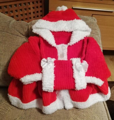 Christmas Eva Coat and Hand Muff 0-9mths