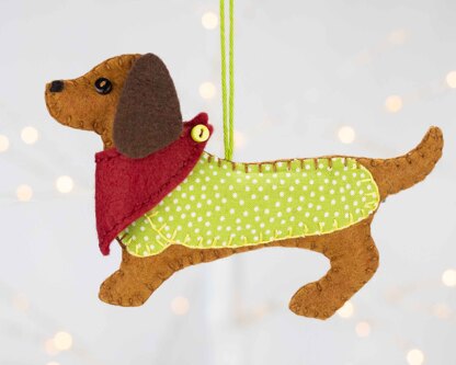 Mitzi the Dachshund Felt Ornament