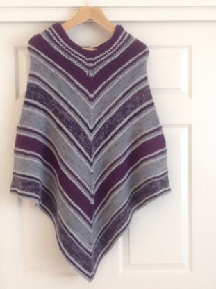 Fade to Gray Knit Poncho in Caron One Pound - Downloadable PDF