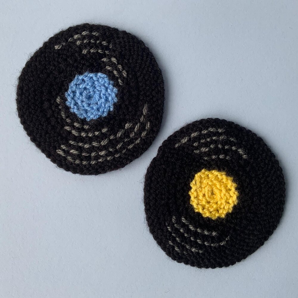 Vinyl Disc Coaster Knitting pattern by Amanda Berry LoveCrafts