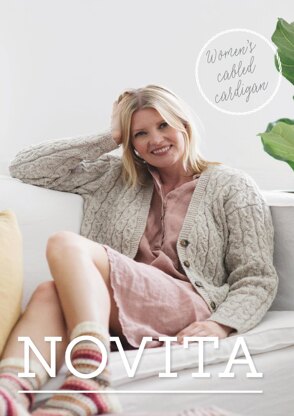 Women's Cabled Cardigan in Novita Nalle - 30 - Downloadable PDF