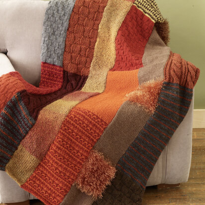 Scarf Afghan in Lion Brand Wool-Ease and Homespun - 90021AD