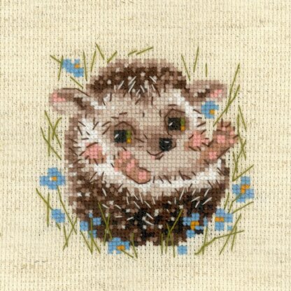 Riolis Little Hedgehog Cross Stitch Kit - 13cm x 13cm