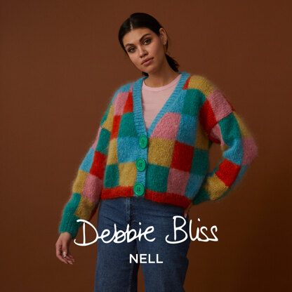 Checkerboard Cardigan - Knitting Pattern for Women in Debbie Bliss Nell by  Debbie Bliss