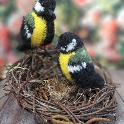 Bullfinch, Tit, Sparrow, Coalmouse bird, Amigurumi bird