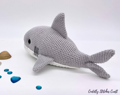 Simon the Shark Crochet pattern by Cuddly Stitches Craft