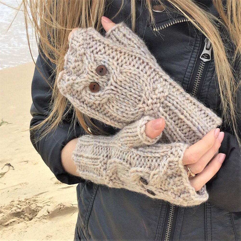 Owl fingerless shop mittens