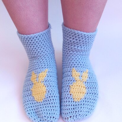 The 'Easter Bunny' crochet socks