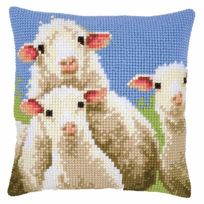 Vervaco Cross Stitch Kit: Cushion: Curious Sheep - 40 x 40cm