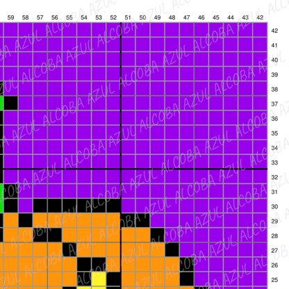 Halloween Cushion All Hallows' Eve Pumpkin Purple Pillow Crochet Pattern Mini-C2C