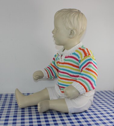 Baby Stripe Open Neck Sweater