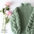 Fern chunky sweater  in Garter stitch with lace sleeves (cm)