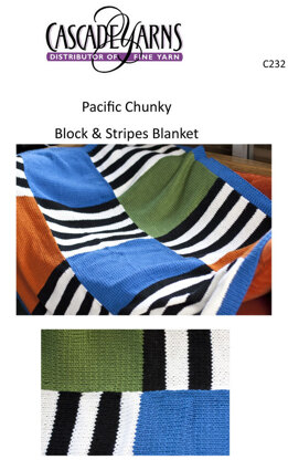 Blocks and Stripes Blanket in Cascade Pacific Chunky - C232
