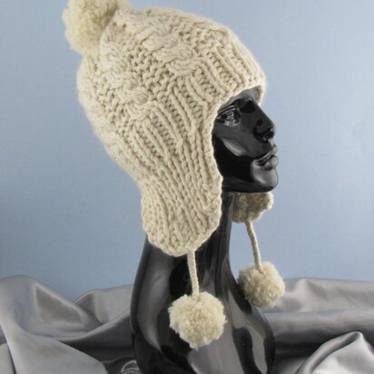 Big Bobble Superfast Cable Trapper Beanie Hat