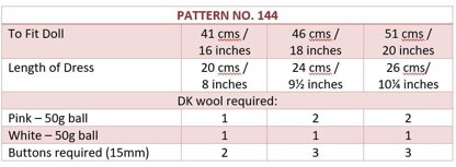 P144 Dolls Dress and Bonnet