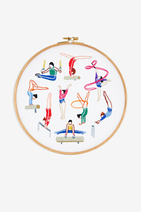 DMC Gymnasticts Embroidery Pattern - PAT2072 - Downloadable PDF