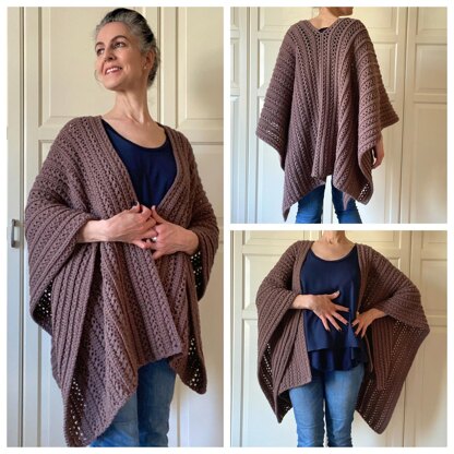 Easy Crochet Ruana Wrap Pattern: Workin-It Ruana Wrap