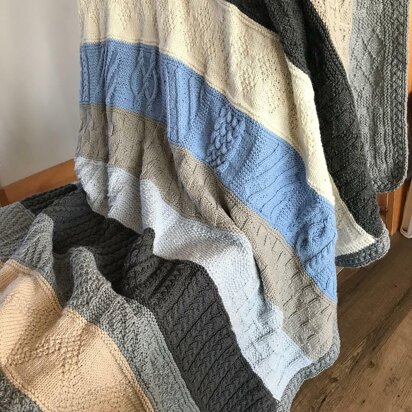 Seamless Cabled Edge Afghan - knitting pattern