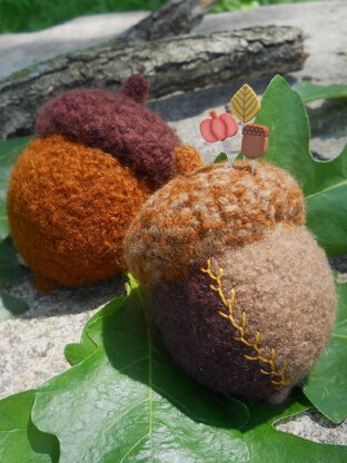 Crazy Quilt Acorn Pincushion