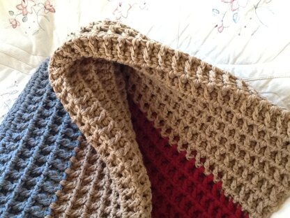 Crocheted textured reversible throw