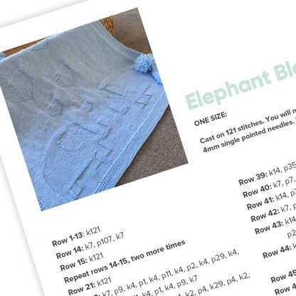 Elephant Heart baby blanket
