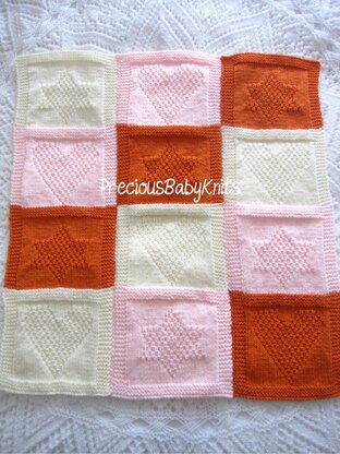 Heart And Star Pram Blanket