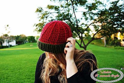 Reversible Textured Slouchy Beanie