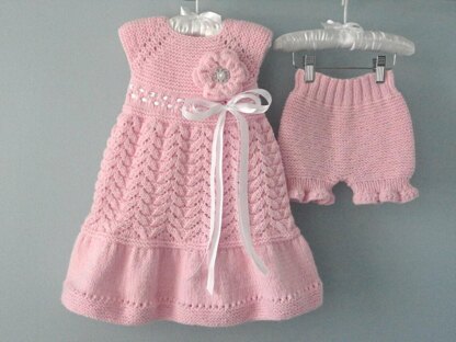 Knitting PATTERN Baby Dress Knitted Diaper Cover by Elena Mitchell