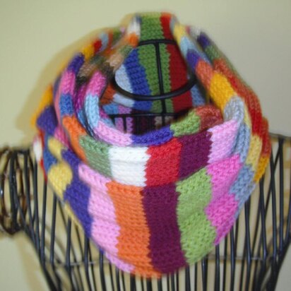 Striped stash busting scarf