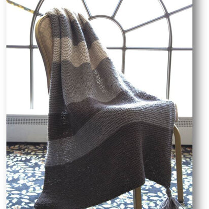 Striped Garter Stitch Throw in Plymouth Yarn Homestead - F650 - Downloadable PDF