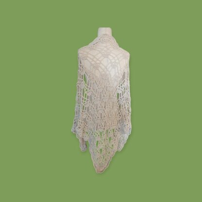 The Whispering Shells Crochet Triangle Shawl