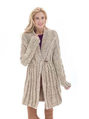 Galway Elongated Cardigan in Lion Brand Wool-Ease Thick & Quick - L40176