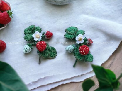 Strawberry twig brooch