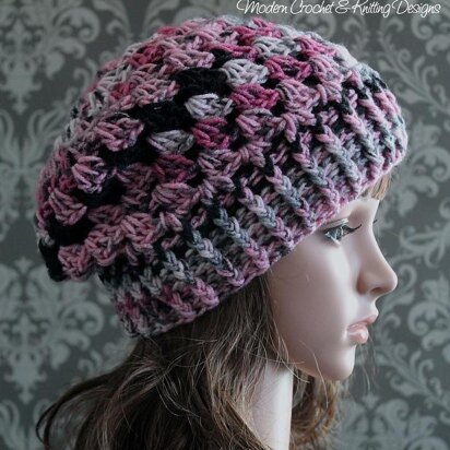 Shell Stitch Slouchy Hat Crochet Pattern 400