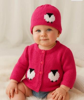 Baby Sheep Cardigan and Hat