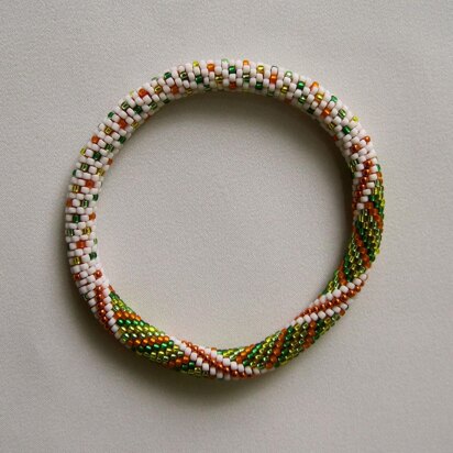 Little Dots and Spirals Bead Crochet Bangle