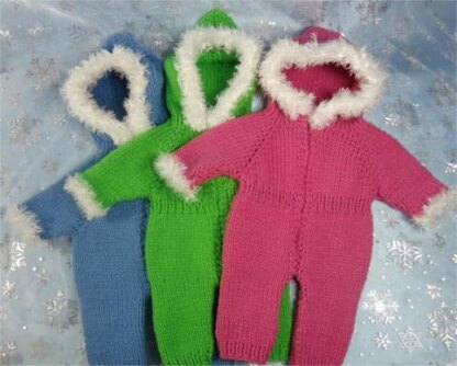 Snowsuit with Accessories,  Knitting Patterns fit American Girl and other 18-Inch Dolls