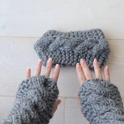 Super Chunky Cable Knit Set - knitting pattern