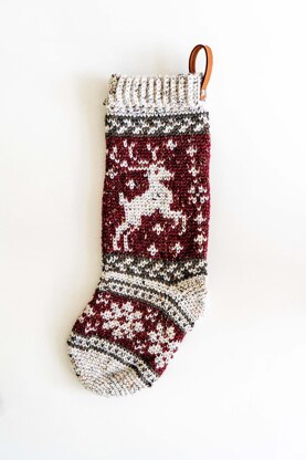 Prancing Deer Crochet Stocking